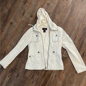 Medium white/cream outerwear jacket. Normal wear